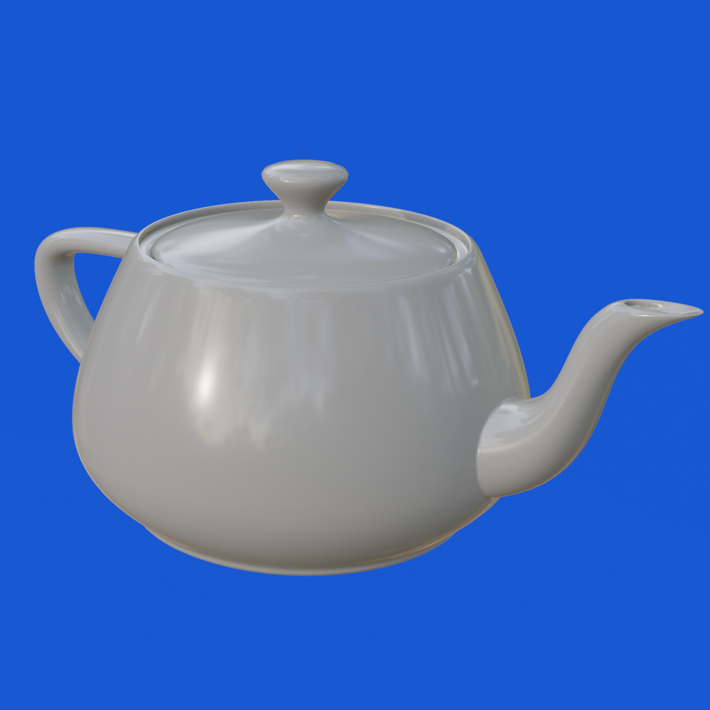 An image of a model of a teapot on a blue background